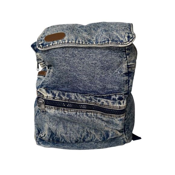 |VTG| TIMBER TOP Acid Wash Grunge 80’S-90’s Sack It Denim Schoolbag - Picture 1 of 8